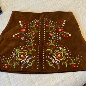 Vintage Zara suede leather skirt with embellishment